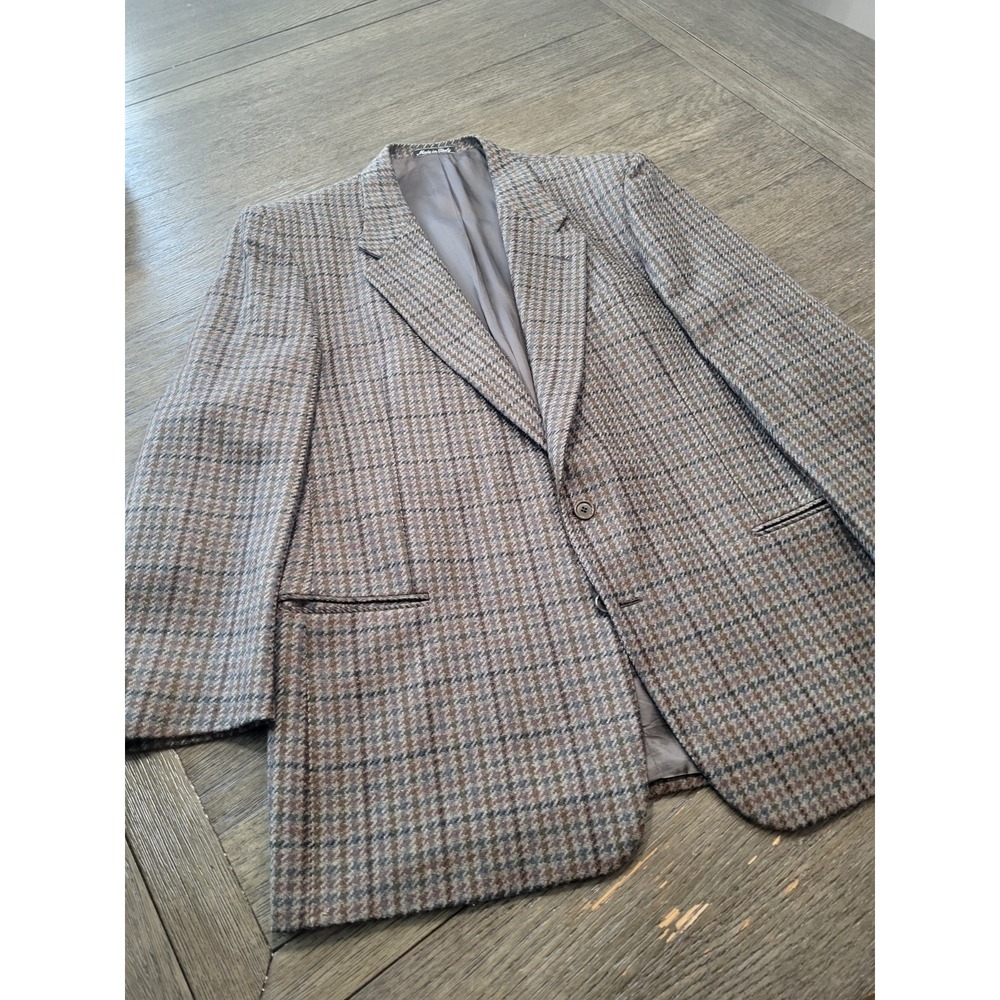 VALENTINO UOMO Made in Italy VTG Hounds Tooth Wool Blazer Jacket Size 46Long
